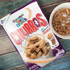 Contains whole grains for a well its the same as the cinnamon toast crunch, just churro shaped. Cinnamon Toast Crunch Churros Cereal 337g The Lolly Barn