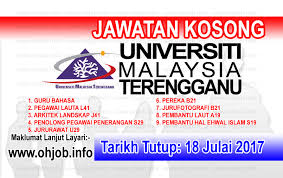 Jawatan, kata kunci atau nama syarikat. Jawatan Kosong Universiti Malaysia Terengganu Umt 18 Julai 2017 Jawatan Kosong Kerajaan Swasta Terkini Malaysia 2021 2022