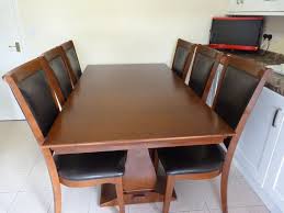 Real Wood Dark Brown Dining Sets With Six Luxurious Chairs United Kingdom Gumtree Dark Brown Dining Set Used Dining Table Luxury Chairs