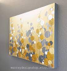 Art gallery gallery wrapped canvas canvas art framed prints unframed prints metal art wood wall art. Mustard Yellow And Grey Wall Art Textured Painting Abstract Etsy Grey Wall Art Yellow Painting Canvas Painting