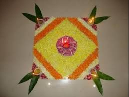 Simple Square Shape Flower Rangoli Design For Diwali Diwali Rangoli Rangoli Designs Flower Flower Rangoli Simple Flower Rangoli