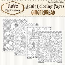 Beautiful printable christmas adult coloring pages. Gingerbread Printable Adult Coloring By Lindasdigicreations On