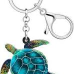 BAMAY Acrylic Sea Turtle Keychain Purse Car Key Chain Ocean ...