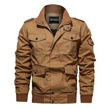 Men Jacket Top Quality Cotton Military Style Multi Pocket Bomber Jacke Kidenhome Mens Military Jacket Mens Jackets Casual Bomber Jacket Men