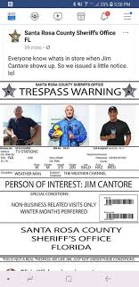 Hurricane Michael 10 2018 Jim Cantore Issued A Trespass Warning By Santa Rosa Sheriff S Office In Fl Panhandle As A Tv Station Sheriff Office Everyone Knows