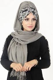 Aise Tesettur Siyah Gri Koton Bandana Hazir Sal 1 In 2020