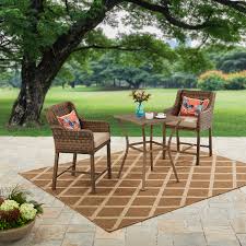 For a more traditional look, browse the selection of wooden folding sets, which are much more rustic looking and portable. Better Homes Gardens Hawthorne Park 3 Piece High Outdoor Bistro Set Walmart Com Walmart Com