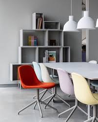 Modern And Vibrant Office Space Decor Inspiration From Muuto The Fiber Side Chair Brings A New P In 2020 Side Chairs Scandinavian Furniture Design Office Chair Design