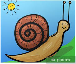 Poster Leuke slak cartoon illustratie • Pixers® - We leven om te ...