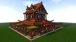Modern house design minecraft cyan hardened clay oak and. Minecraft Tutorial Epic Survival House Tutorial How To Make A Japanese House Ninja 2018 Youtube