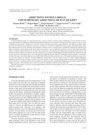 Family bahagia sejahtera merupakan bentuk pengembangan bisnis dari rsia family di kawasan pluit mas, yang rsia grand family berdiri di atas tanah 10.000 m2 dengan bangunan 5 lantai, 63 tempat tidur rawap inap, 20 poliklinik rawat jalan. Pdf Addictions Without Drugs Contemporary Addictions Or Way Of Life