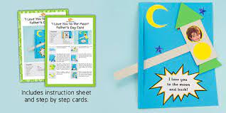 This cool popsicle card from homeschool preschool can be made by the kids, just for dad. I Love You To The Moon And Back Father S Day Card Craft Instructions
