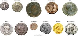 Chart Showing Relative Sizes Of Various Ancient Roman Coins