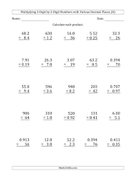 Decimal multiplication worksheets — mental math multiply decimals by powers of ten if the worksheet does not fit the page in the print preview, adjust your margins, header, and. 6th Standard Math Exercises 3 Digit By 2 Digit Multiplication Worksheets Pdf With Answers 3rd Grade Math Worksheets Multiplication Free Science Worksheets Anatomy Business Math Help And Tutorials Second Grade Spelling Distance