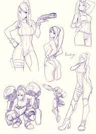 I like the huge, toned samus. Raichiyo On Twitter Zero Suit Samus Sketches Hey Mech Suits Are Hard To Draw Or Rather I Lost Patience Ha