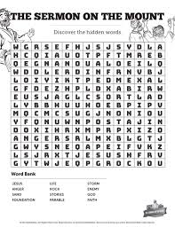 We've got colouring pages for kids of all ages, for kindergarten, preschool and grade school children. Sermon On The Mount Beatitudes Bible Word Search Puzzles Sharefaith Kids