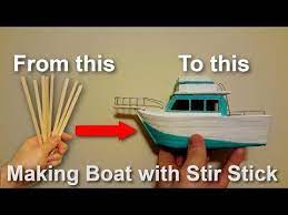 How To Make A Boat With Coffee Stir Sticks Youtube Build Your Own Boat Make A Boat Stir Sticks