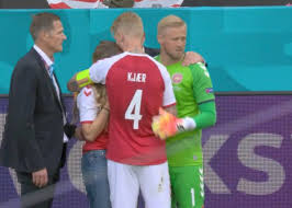 Simon kjaer also went to comfort eriksen's stricken partner sabrina kvist jensen by the side of the pitch. Ehmrch71vuwqam