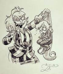 È quasi carnevale e, come per halloween, tu non fai altro che guardare. Beetlejuice And Lyida Beetlejuice Fan Art Beetlejuice Cartoon Cartoon Art