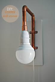 Industrial pipe diy light fixture. Diy Copper Pipe Wall Sconce Morestomach