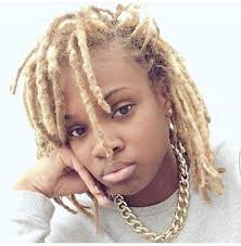 Black And Platinum Blonde Faux Locs Bleach Blonde Short Locs Natural Hair Styles Blonde Dreads Hair Styles