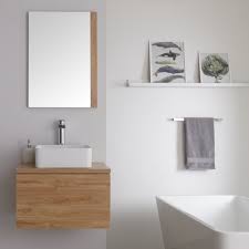 You can also find the vanity that coordinates easily with most modern bathroom schemes. Milano Oxley Golden Oak 600mm Wall Hung Vanity Unit With Square Countertop Basin