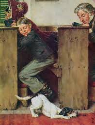 Rockwell Norman B 1894 Dog In Church Tom Sawyer 1973 Norman Rockwell Art Norman Rockwell Norman Rockwell Paintings