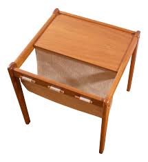Furbo Danish Teak Side Table With Magazine Holder On Chairish Com Magazine Table Side Table Teak Side Table