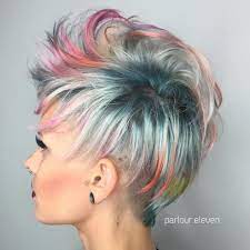 Multi Colored Pastel Pixie Short Choppy Haircuts Choppy Haircuts Short Hair Undercut