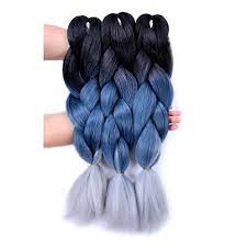 Braiding hair options for box braids with color. Jumbo Braiding Hair 3pcs Black Grey Blue Silver Grey Jumbo Braid Hair Extension Ombre Colors For Crochet Braids Hair Walmart Canada