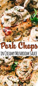 Skillet Pork Chops In Creamy Mushroom Sauce Recipe Juicy Pan Seared Pork Chops Smothered Skillet Pork Chop Recipes Creamy Mushroom Sauce Skillet Pork Chops