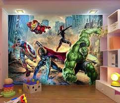 Mural De Pared Foto Wallpaper Avengers Heroes Marvel Para Ninos Dormitorio 368x254cm Wall Murals Marvel Avengers Bedroom Mural