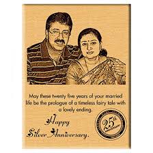 For their 1st anniversary, look for paper. Incredible Gifts India 25th Wedding Marriage Gifts For Couples Personalized Engraved Wooden Plaque Photo Frame 9x7 In Wooden Amazon In Home Kitchen