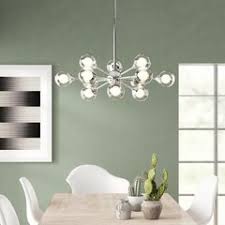 These light fixtures command all the attention with details like sculptural rods, exposed bulbs, curvaceous glass shades and modern finishes. Modern And Contemporary Chandeliers Allmodern
