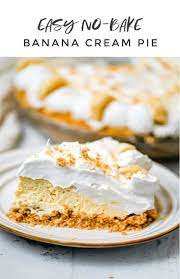 Easy No Bake Banana Cream Pie Recipe Banana Cream Pie Baked Banana Baked Dessert Recipes