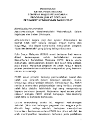 Fitnah pegawai ditahan sprm, kkm lapor polis. Teks Ucapan K Polis