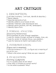That's all well and fine, but are there any examples of how to write a critique? Sample Of Art Criticism Essay