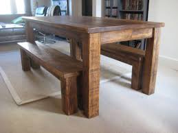 Chunky Solid Wood Plank Wooden Rustic Junction Dining Kitchentable Bespoke Ebay 329 Dining Table With Bench Wooden Table And Chairs Wood Dining Table