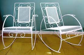 Vintage Metal Rockers Vintage Mid Century Metal Rocking Chairs By Thevintagesupplyco On Etsy Metal Rocking Chair Antique Rocking Chairs Garden Chairs Metal