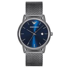 Armani men's watches are characterised by fashion forward yet enduring designs matched with modern shapes and materials, which one can expect from giorgio armani's leading runway brand. Men S Gunmetal Grey Mesh Bracelet Strap Emporio Armani Watch Ar11053 From Watch Pilot