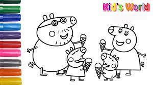 And has viewed by 8166 users. Peppa Pig Family Eating Ice Cream Drawing And Coloring Pages For Kids Kids World Youtube
