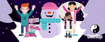 House and trees in snow, sidewalk, colorful fires. 8 Winter Themed Projects To Keep Kids Busy Over The Holidays Coderdojo Coderdojo