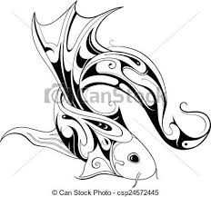 Black And White Koi Fish Tattoo Design Vector Koi Fish Tattoo Stock Illustration Royalty Free Illustrations Stock Clip Art Icon Stock Clipart Icon Koi Tattoo Design Koi Fish Tattoo Koi Tattoo