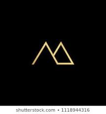 Black And Gold Logo Template Initial Gold Letter Am Ma Aa Logo Design With Black Background Vector Illustration Template Gold Logo Design Geometric Poster Design Logo Design Typography