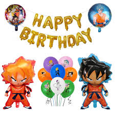 If you are looking to sort out all your dragon ball z party decorations and items in one go however, please check out our full printable dragon ball z birthday. 15 Pack Dragon Ball Z Super Saiyan Goku Birthday Celebration Foil Balloon Set Dragon Balloons Party Decorations Buy Online In Poland At Desertcart Pl Productid 211217814