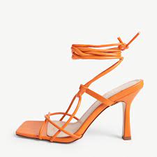 Raid Amaya Lace Up Heels In Orange