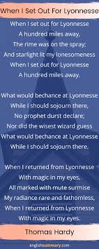 When I Set Out For Lyonnesse Poem By William Blake Lonesomeness Poems William Blake