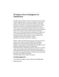 Trial, rehearsal, rehearsal, trial run, essay, test, try. El Ensayo Como Investigacion En Arquitectura