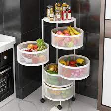 It is perfect for storing household items, whether kitchen items, bathroom items or any other household items. Rotating Multi Layer Kitchen Shelf Beatwes
