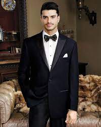 A blue tuxedo is a perfect way to stand out, especially if your wedding party opts for traditional black suits. Blacktie Liam Black Velvet Wedding Tuxedo Wedding Tuxedo The Knot